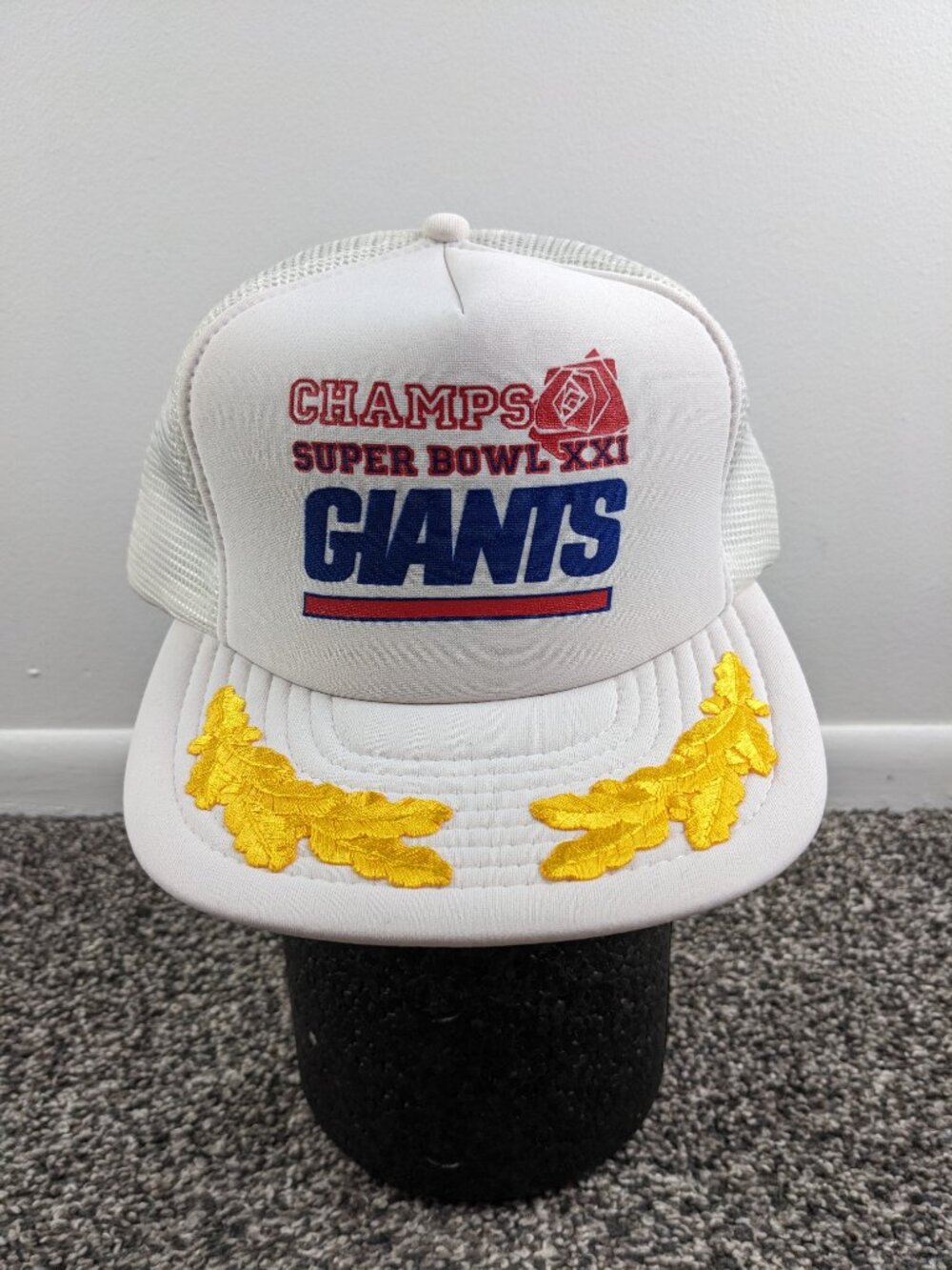 Vintage New York Giants Hat Super Bowl XXI Champions Speedway Snapback Trucker